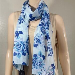 Floral Blue Scarf